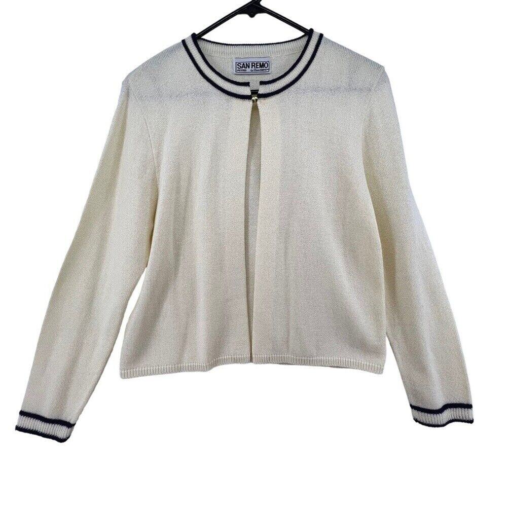 San Remo Size Small Petite Cardigan Sweater Laura Knits Gold Clasp Closure